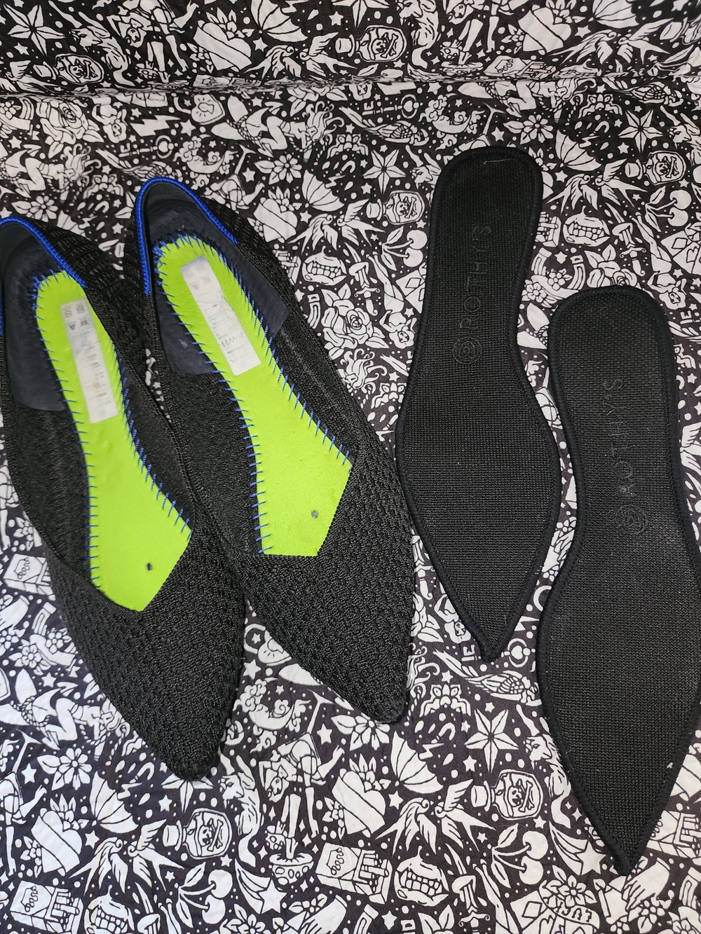 Rothy's Black Pointed Knit Flats